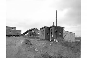 View from East of Weighbridge office for coal preparation plant (disused), Barony Colliery