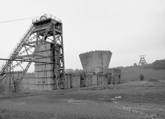 View from South-East of No. 4 shaft and fan house, Barony Colliery