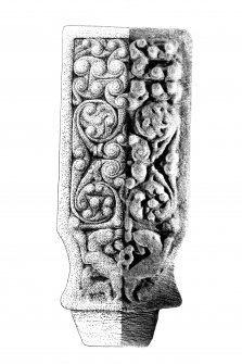 Iona, St Oran's Cross.
View showing front of upper arm.