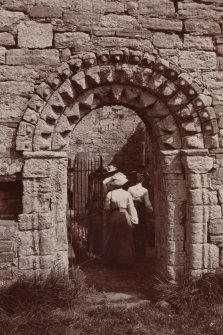 St Oran's Chapel, Iona. View of exterior doorway c.1900.