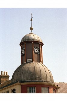 View from west, detail of steeple