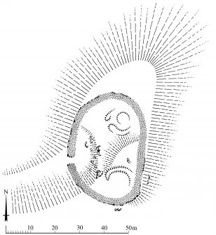 Publication drawing; Plan of Beattock Hill settlement (NT 0664 0254).