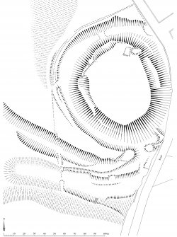 Publication drawing; Plan of Lochmaben (Old Castle) motte.