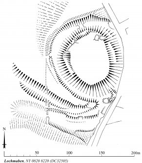 Publication drawing; Plan of Lochmaben motte.