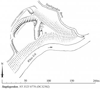 Publication drawing; Plan of Staplegordon motte.