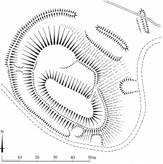 Publication drawing; Plan of Garpol Water motte-and-bailey.