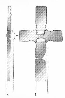 Iona, St Oran's Cross.
Plan of front sections showing reconstruction.