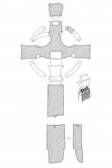 Iona, St Mary's Abbey, St John's Cross.
Plan of sections showing construction of cross.