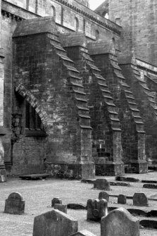 Detail of buttresses at New Abbey Parish Kirk