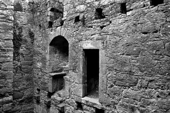 Interior.
Second floor, detail of NE wall window embrasure and garderobe entrance.