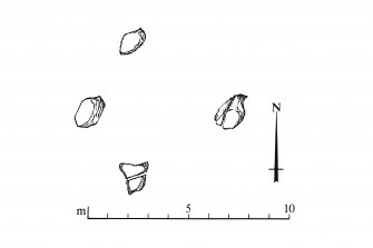 Publication drawing; Craighall four poster stone circle. Scanned copy.