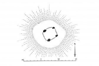 Publication drawing; Grave of Diarmid, stone circle.