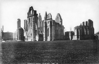 Scanned photograph. View of Arbroath Abbey from SE.