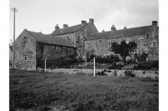 Rear view of houses in High Street which now form part of the Folk Museum