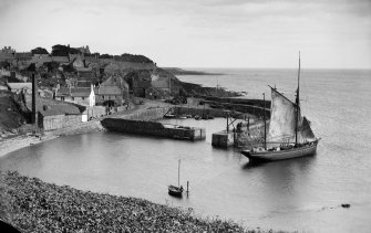 View of Crail harbour, Shoregate, from south west.
