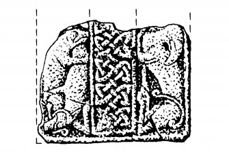 Publication drawing: Meigle No. 15, bottom part of a cross-slab formerly built into the wall of the old church