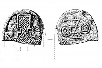 Publication drawing: Meigle No.7, upper part of a cross-slab recovered from the church