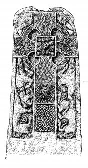 Publication drawing; St Madoes No. 1 (now in PMAG), cross-slab from the burial-ground of the parish church. 