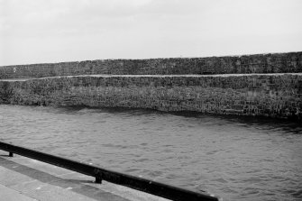View of interior of breakwater (pier), showing relieving arch