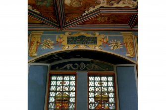 Falkland Palace,
Interior, painted decoration over window in Chapel