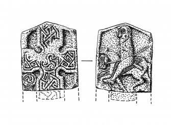 Drawings of faces of cross-slab. Publication drawing: Inventory p. 103.