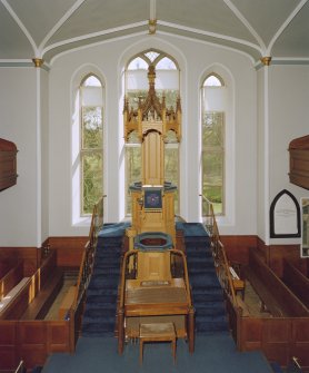 Interior: view of St Martins Parish Church pulpit from North