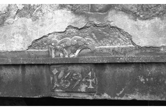 Old Mains of Rattray House, interior
Detail of datestone above fireplace, d.1694.