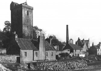 No.1 Panha', and St Serf's Tower including number 7 and 8 Panha.
General view from South West.