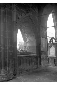 Fortrose Cathedral, Cathedral Square.
View of tomb of Bishop Fraser in South aisle.