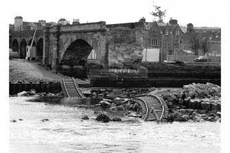 Ness Viaduct.
View after collapse from North West.