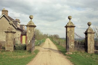 Brahan Castle, West Lodge.
General view of Entrance gates and lodge.