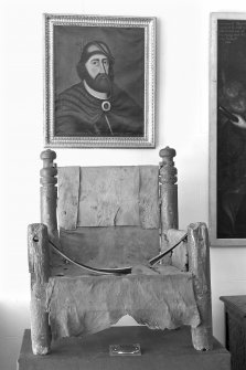 Balnagown Castle.
Interior-view of Wallace's chair in the Hall.