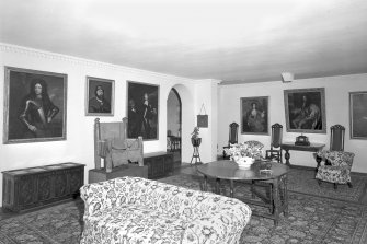 Balnagown Castle.
Interior-view of Hall with Wallace's chair.