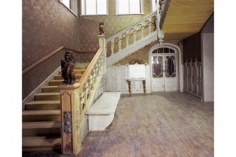 Ardross Castle.
Interior-general view from South West of Ground Floor Hall and Staircase.