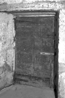 Foulis Castle.
Interior-detail of cross-lined door on North East wall on Ground Floor of West wing.