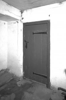 Foulis Castle.
Interior-detail of cross-lined door in Kitchen on Ground Floor of North wing.