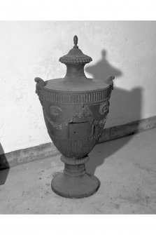 Foulis Castle.
Detail of cast iron urn stove on Ground Floor of main block.