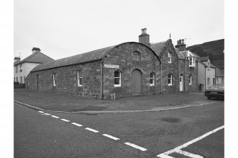 Custom House, Custom House Street, Ullapool.
View of West end of building of former drill hall from South West with instructors house on E side.