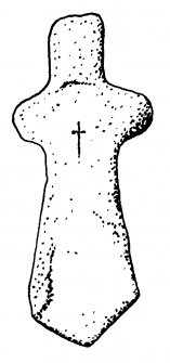 Digital copy of drawing of Eilean Fhianain cross-marked cruciform stone (no.2).