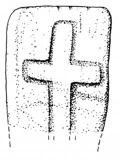 Digital copy of drawing of Kilchoan, Inverie, Knoydart, cross-marked slab (no.1).