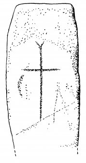 Digital copy of drawing of cross-incised slab, Elgol, Skye.