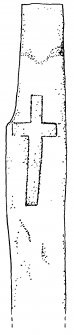 Teampull Fraing, Scalpay. Cross marked slab.