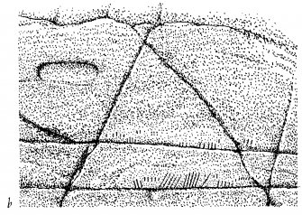 Drawing of rock markings ink 1:10 RCAHMS