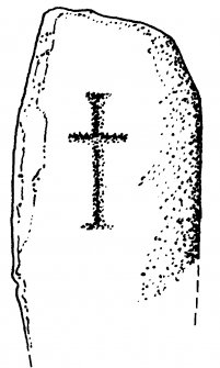 Digital copy of drawing of cross-marked stone, Berneray, Barra.