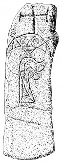 Pabbay, Barra. Pictish symbol stone with later cross.