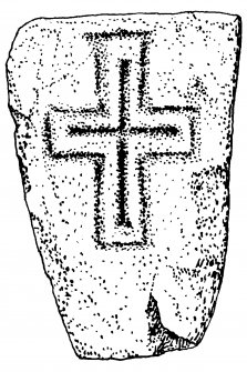 Publication drawing; St Kilda, cross-marked stone from House 16.