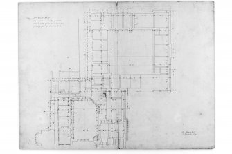 Plan of sunk storey and stable offices "as altered".