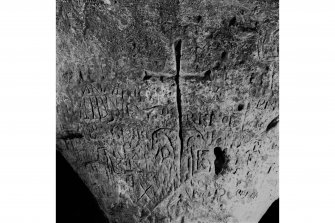 King's Cave, Arran. Detail of cross.