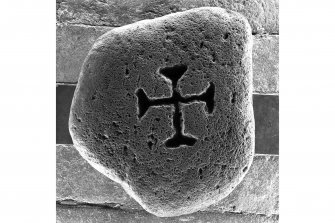 View of cross-incised boulder, Millport.