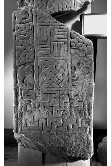 Cross-slab from Rothesay Castle, lower half. Now in Bute Museum.